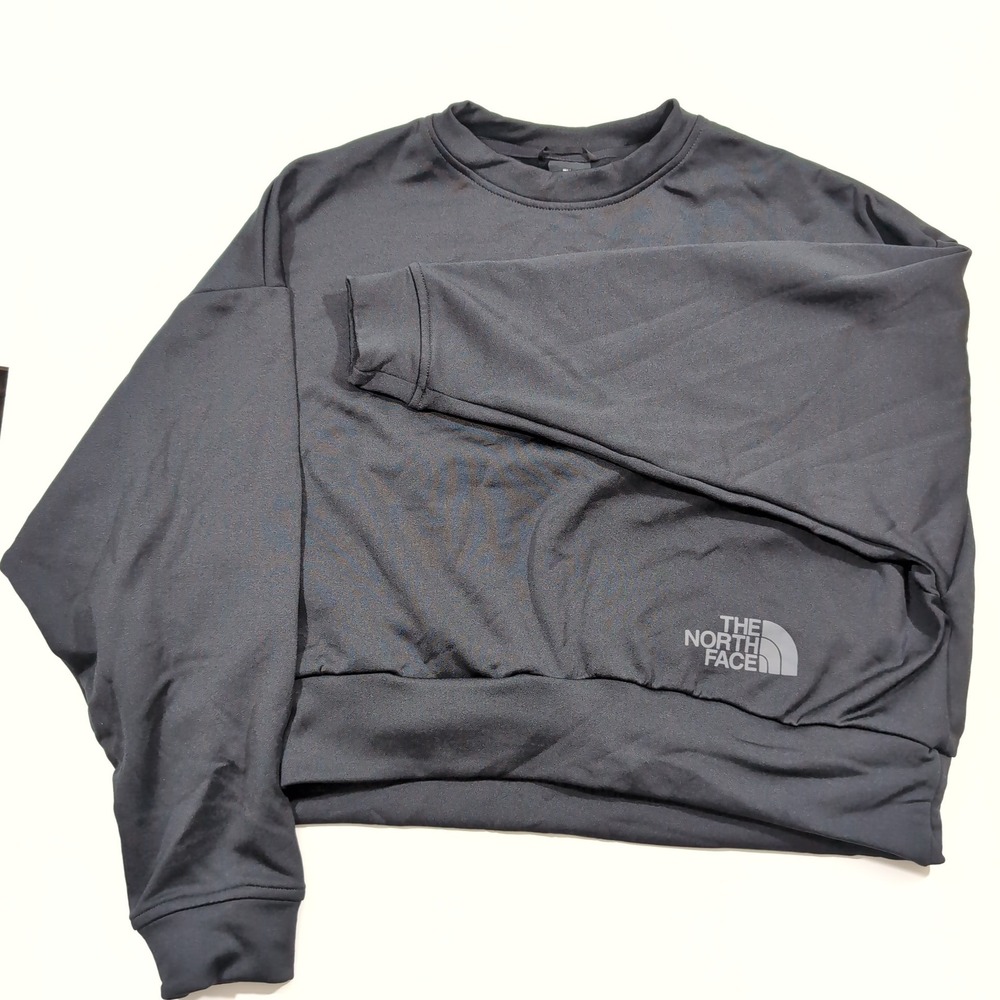 The North Face Womens Medium‎ Horizon Performance Fleece Crew Black Cropped
